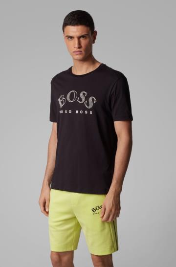 Koszulki BOSS Cotton Jersey Czarne Męskie (Pl08745)